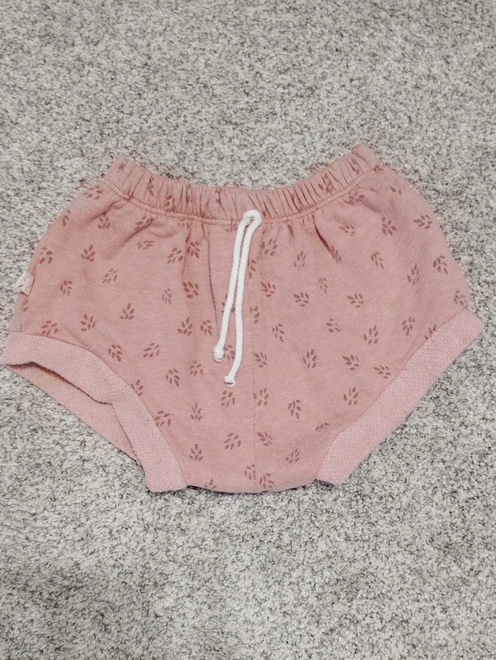 Toddler Dusty Pink Knit Bubble Shorts with Drawstring